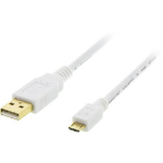 Deltaco MICRO-100 USB cable 1 m USB 2.0 USB A Micro-USB B White