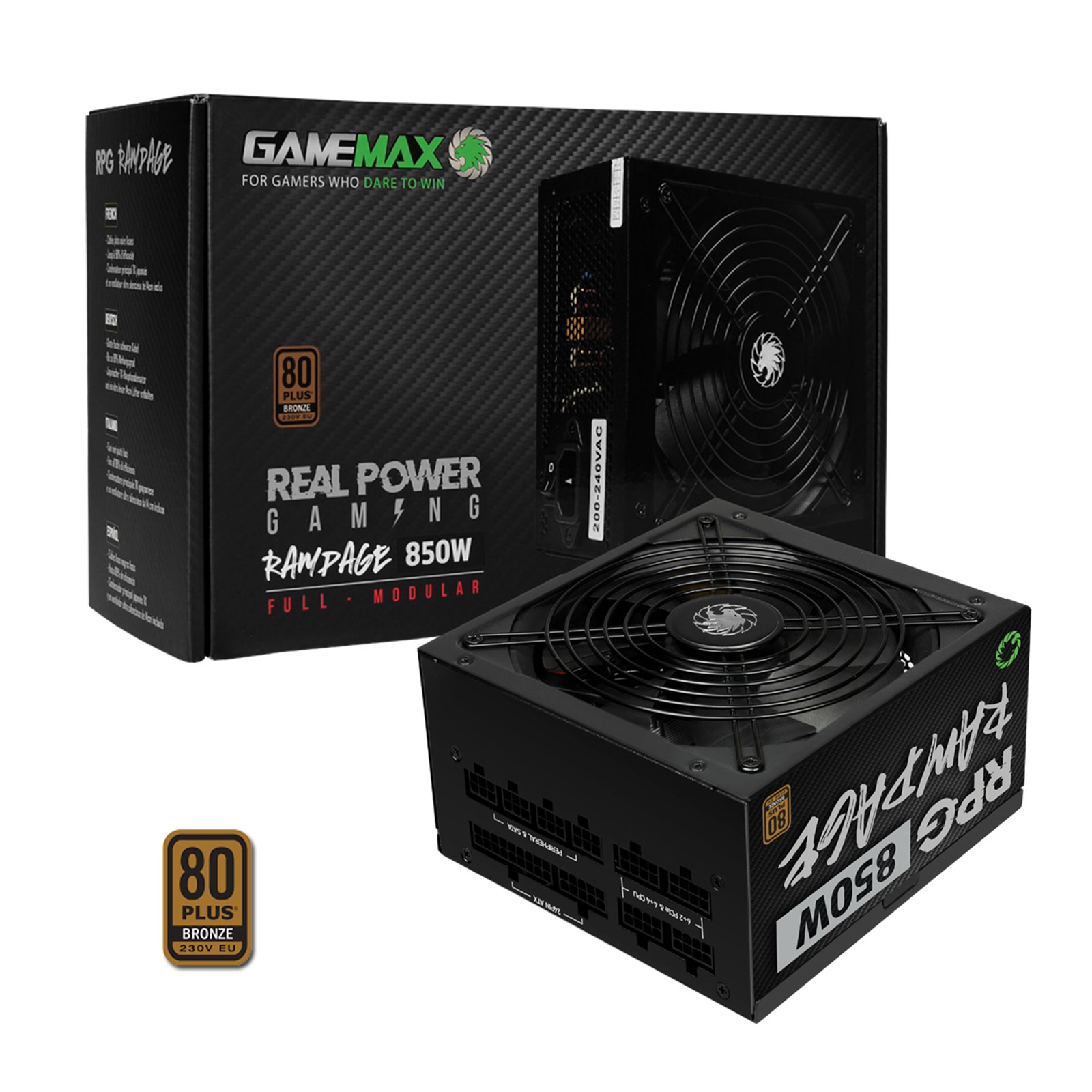 Image of GAMEMAX RPG Rampage 850W Fully Modular 80 Plus Bronze PSU With...