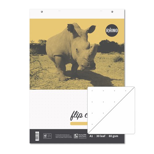 Image of Rhino A1 Educational Dotted Flip Chart Pad 30 Leaf, DLS20/B (Pack...