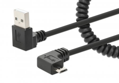 Photos - Cable (video, audio, USB) MANHATTAN USB-A to Micro-USB Cable, 1m, Male to Male, Black, 480 Mbps 3562 