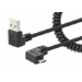 Manhattan USB-A to Micro-USB Cable, 1m, Male to Male, Black, 480 Mbps (USB 2.0), Tangle Resistant Curly Design, Angled Connectors, Ideal for Charging Cabinets/Carts, Hi-Speed USB, Lifetime Warranty, Polybag