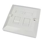 Cables Direct Single Cat6 Faceplate 2 Port outlet box White