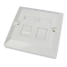 Cables Direct Single Cat6 Faceplate 2 Port outlet box White