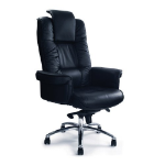 NAUTILUS Designs Hercules High Back Luxurious Leather Faced Gullwing Executive Office Chair With Integrated Headrest & Arms Black - DPA1611ATG/LBK DD