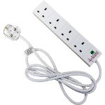 Cablenet 4 Way UK White 13Amp Surge Protected Power Strip with 2m Lead