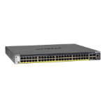 NETGEAR M4300-52G-PoE+ 550W PSU Géré L2/L3/L4 Gigabit Ethernet (10/100/1000) Connexion Ethernet, supportant l'alimentation via ce port (PoE) 1U Noir