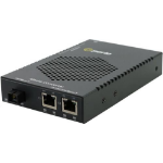 Perle S-1110DHP-SC20D - Gigabit Media and Rate Converter with Type 4 High-Power PoE PSE (up to 100W/port): Dual 10/100/1000Base-T (RJ45) [100 m/328 ft] to 1000Base-BX 1490nm TX / 1310nm RX single strand fiber, single mode (SC) [20 km/12.4 miles]