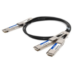 AddOn Networks QDD-2QSFP28-400-CU1M-AO InfiniBand/fibre optic cable 1 m QSFP-DD 2xQSFP28 Black, Silver