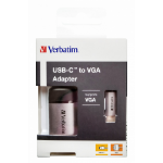 Verbatim 49145 video kabel adapter 0,01 m USB Type-C VGA (D-Sub) Zwart, Zilver