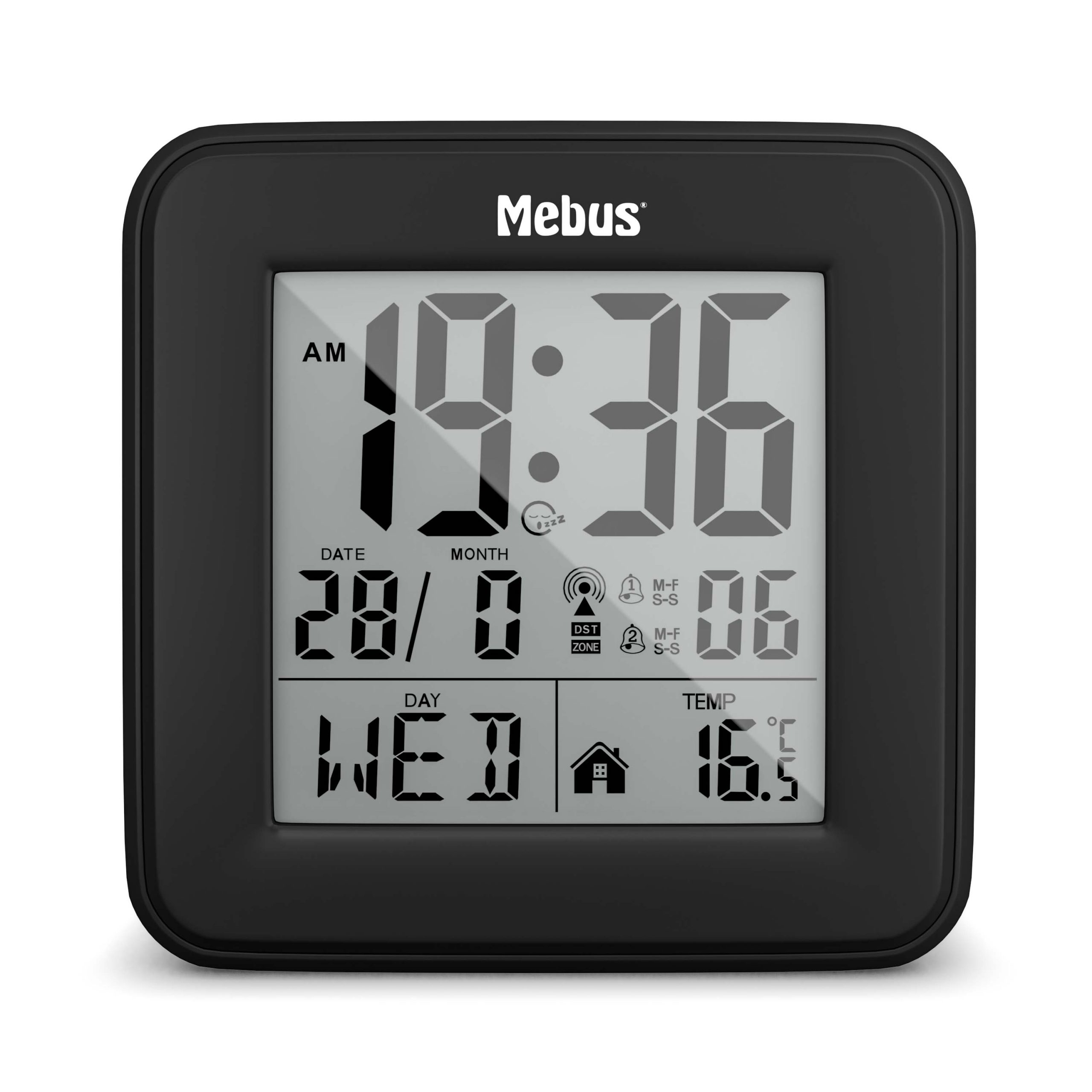 Image of Mebus 25595 - Digital alarm clock - Square - Black - 12/24h - F -...