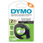 DYMO ® LT Paper Labels for LetraTag label makers, Black Print on White Labels, 1/2-Inch x 13-Feet, 2 Rolls