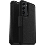 OtterBox Strada Case for Galaxy S23+ , Shockproof, Drop proof, Premium Leather Protective Folio with Two Card Holders, 3x Tested to Military Standard, Black, No Retail Packaging