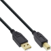 InLine USB 2.0 Cable Type A male / Type B female black, gold plated, 5m