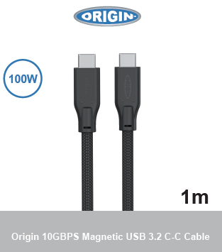 Origin Storage Usb-C-C Magnetic Cable 3.2 10Gbps 100W 20V 5A