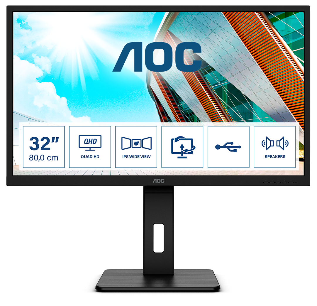 Screen size (inch) 31.5, Panel resolution 2560x1440, Refresh rate 75 Hz, Panel type IPS, HDMI HDMI 1.4 x 2, Display Port DisplayPort 1.2 x 1, Sync technology (VRR) Adaptive Sync