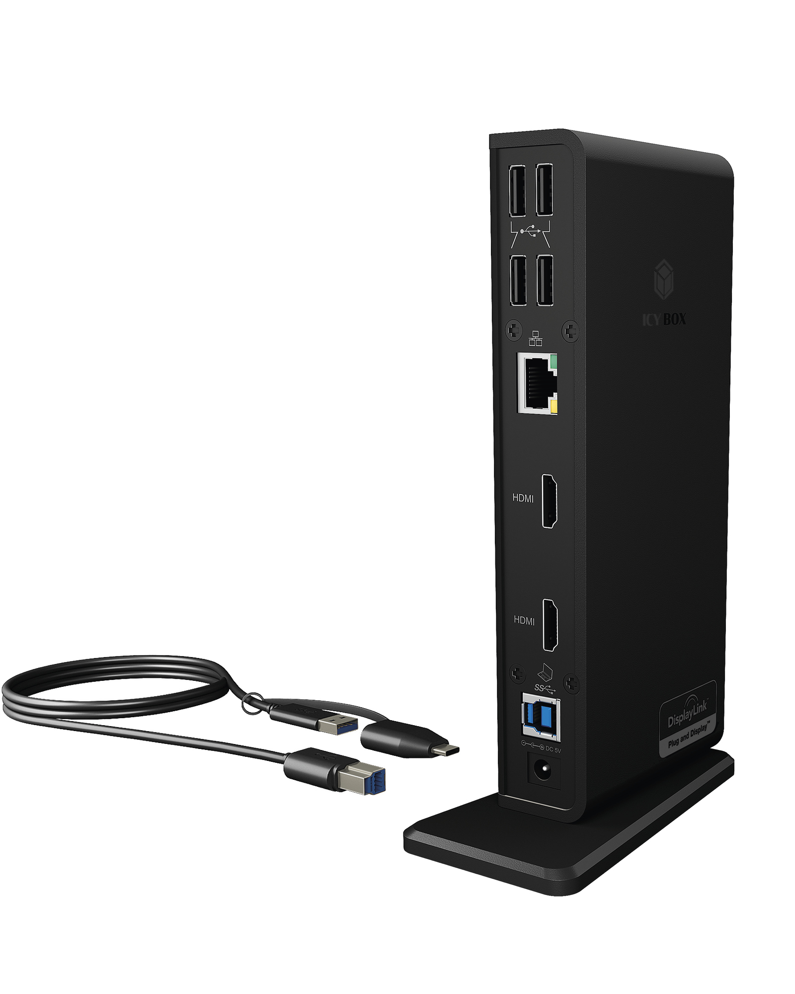 Image of ICY BOX IB-DK2251AC Wired USB 3.2 Gen 2 (3.1 Gen 2) Type-A Black