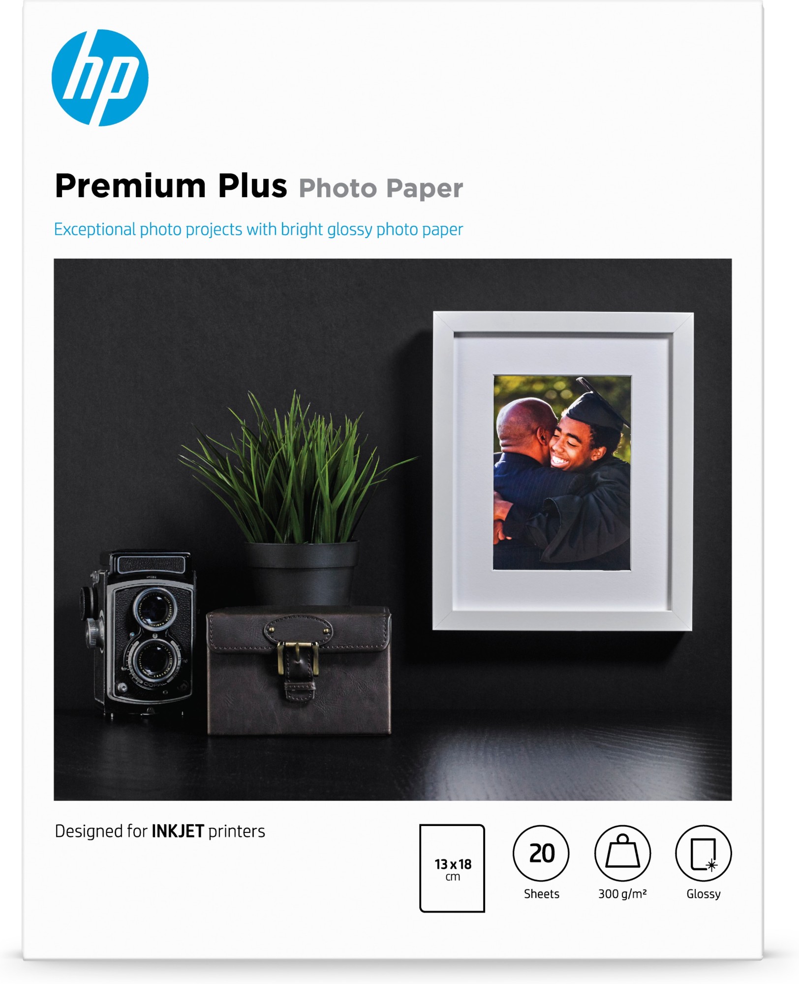 Photos - Office Paper HP Premium Plus Glossy Photo Paper-20 sht/13 x 18 cm CR676A 