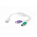 Gembird UAPS12 PS/2 cable 0.3 m 2x 6-p Mini-DIN USB A White