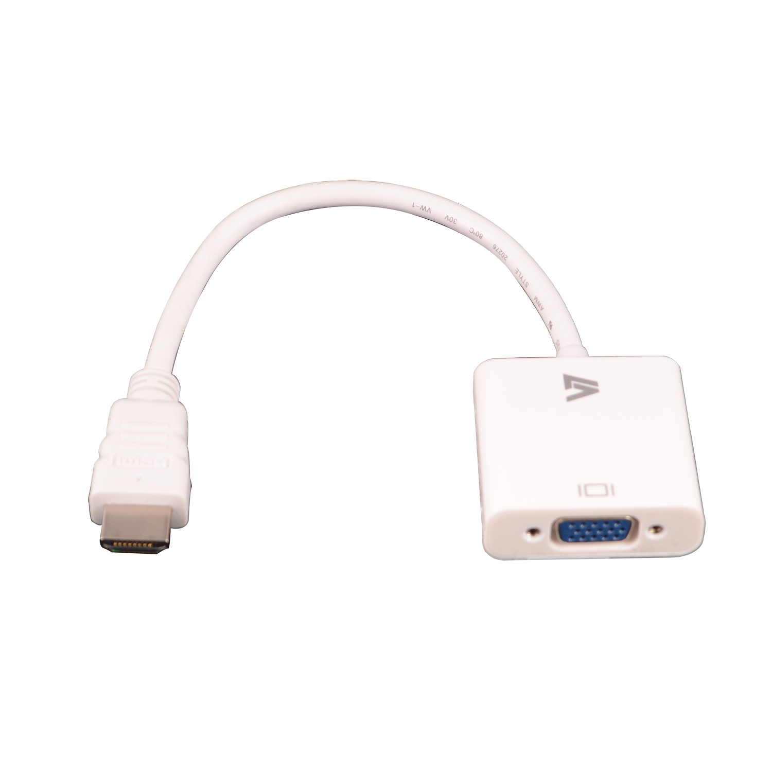 Image of V7 White Video Adapter HDMI Male to VGA Female
