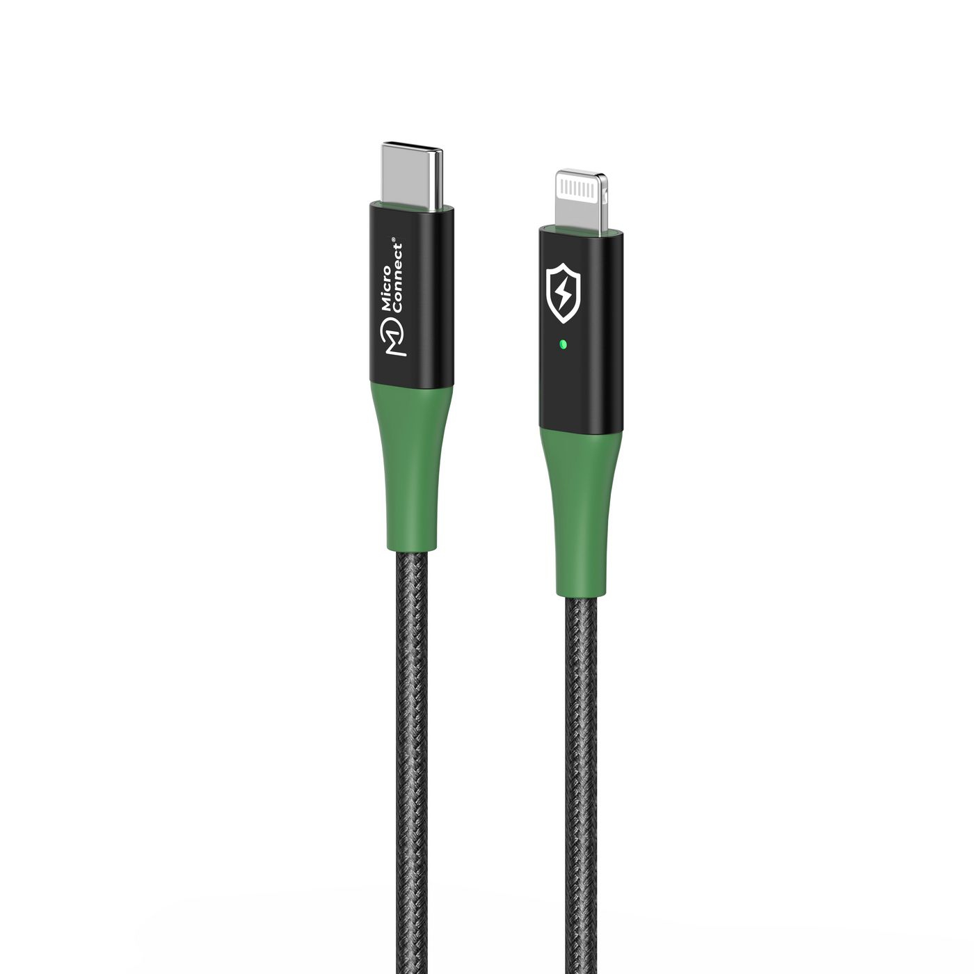 Microconnect MC-SMART USB C-L-2 lightning cable 2 m Black. Green
