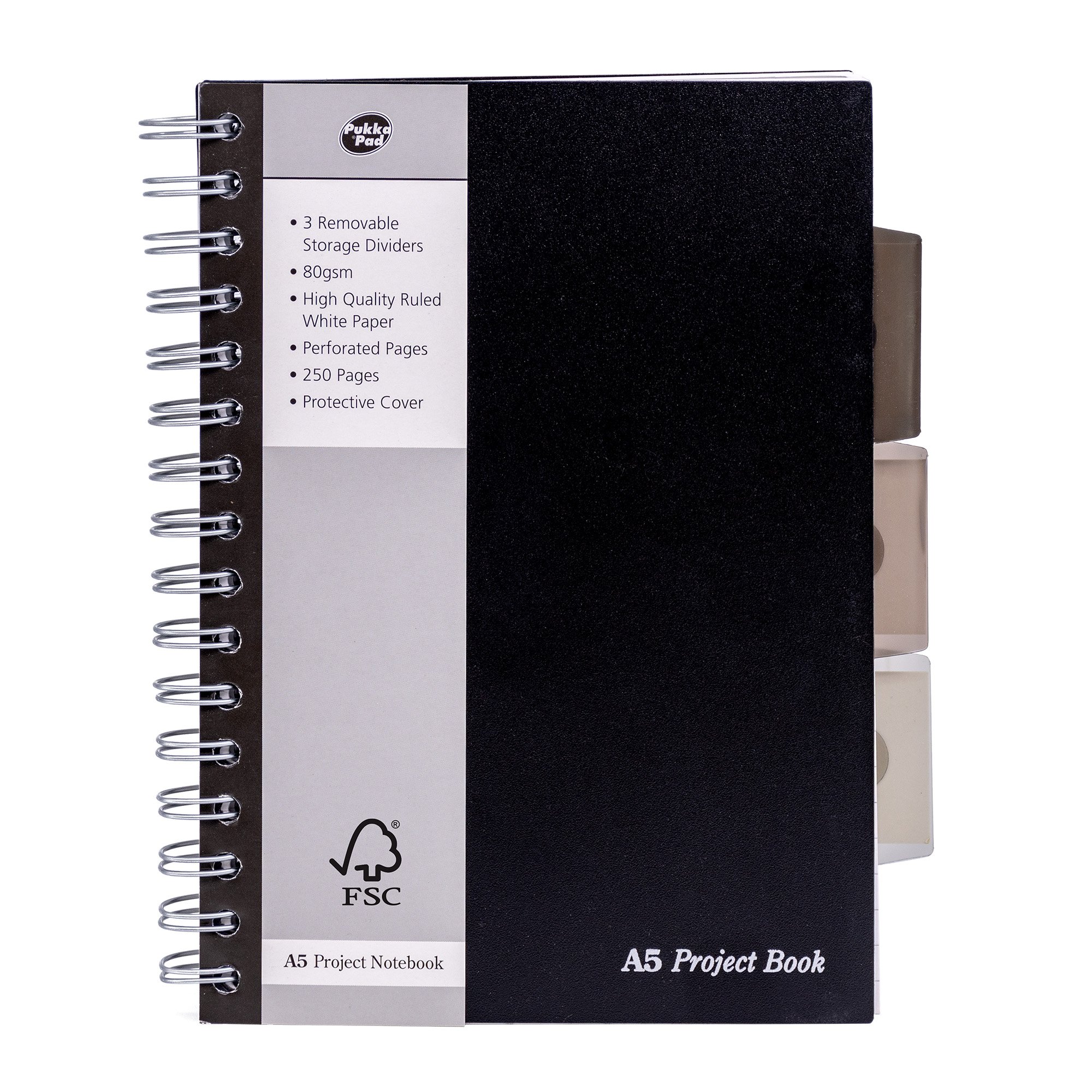 Pukka A5 Black Range Project Book FSC Mix (Pack of 3)