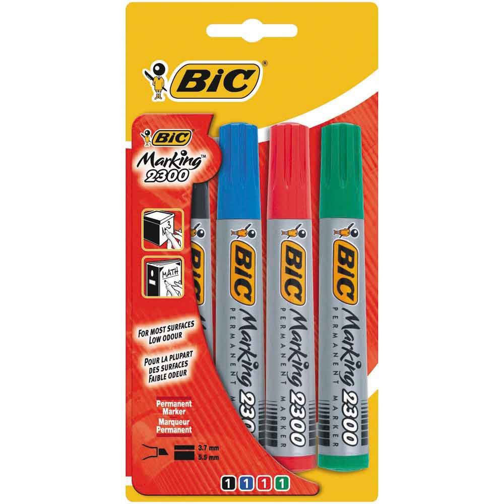 Image of BIC Marking 2300 permanent marker Chisel tip Black, Blue, Green,...