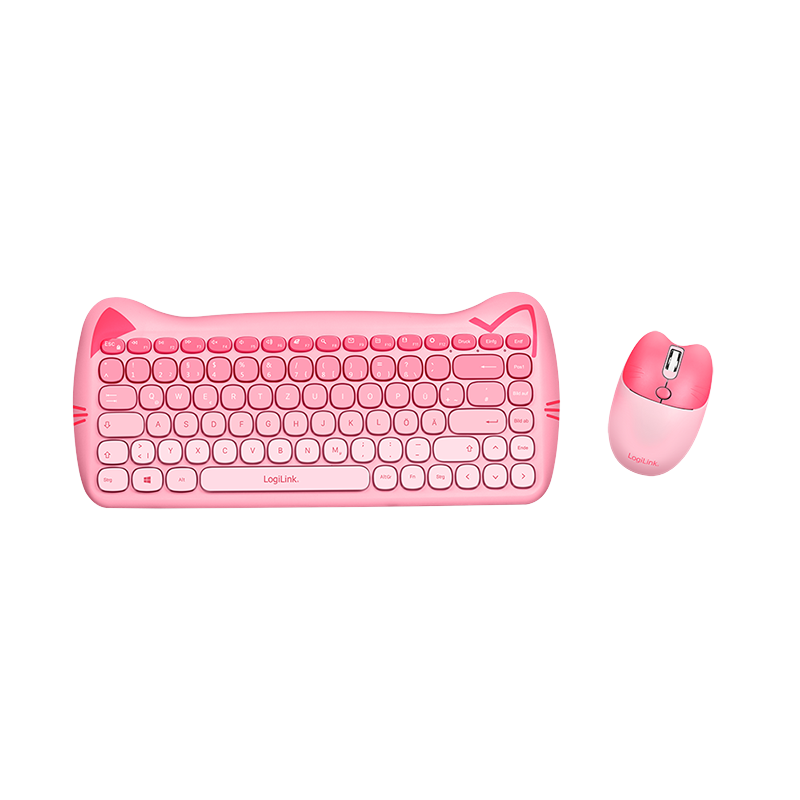 LogiLink Kids Keyboard 2.4G Combo set, pink