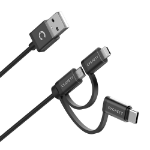 Cygnett CY3571COCAB USB cable 1.00584 m USB A USB C/Micro-USB B/Lightning Black