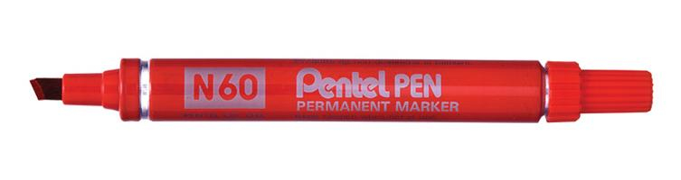 Image of Pentel N 60 permanent marker Chisel tip Red 12 pc(s)