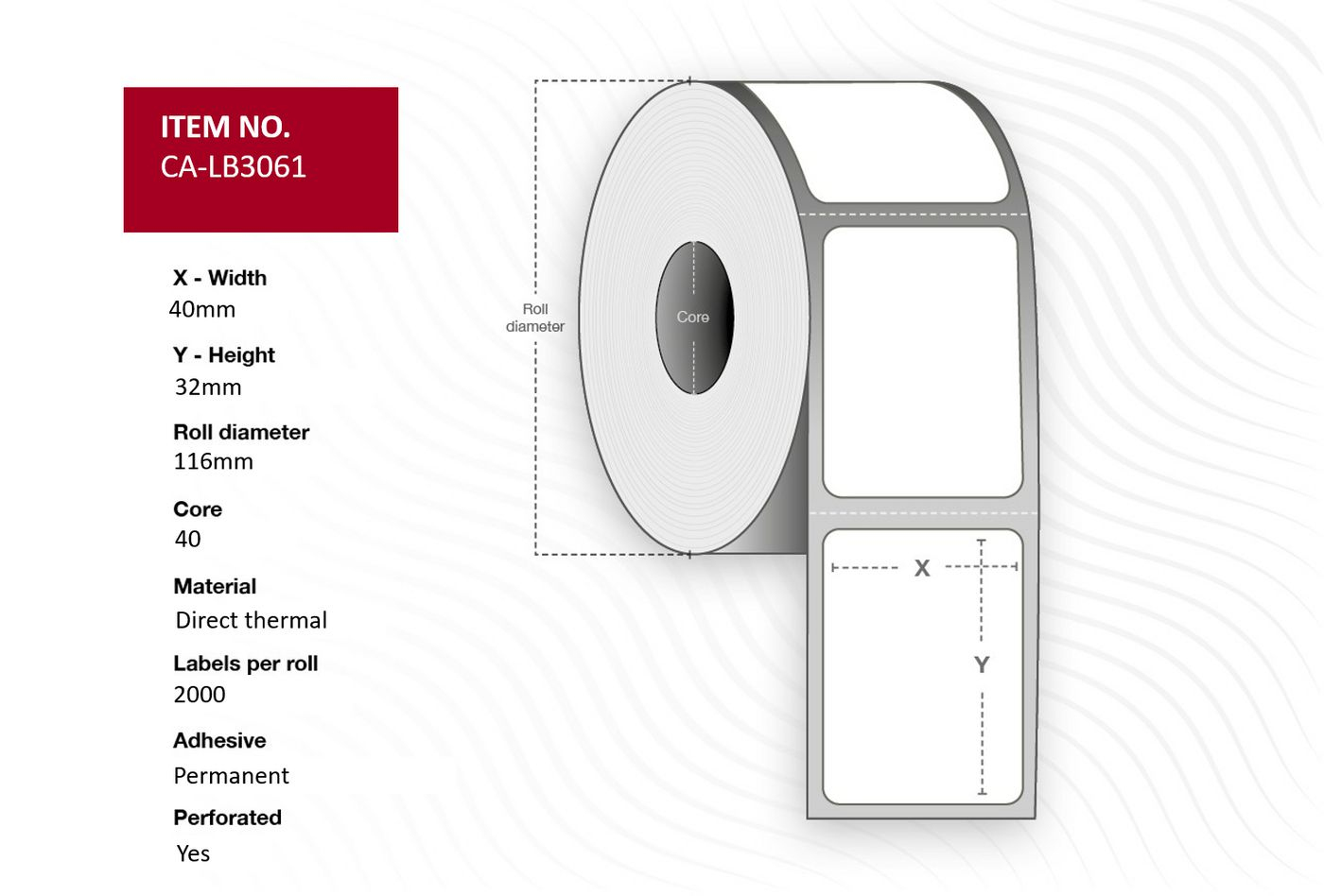 Capture CA-LB3061 printer label White