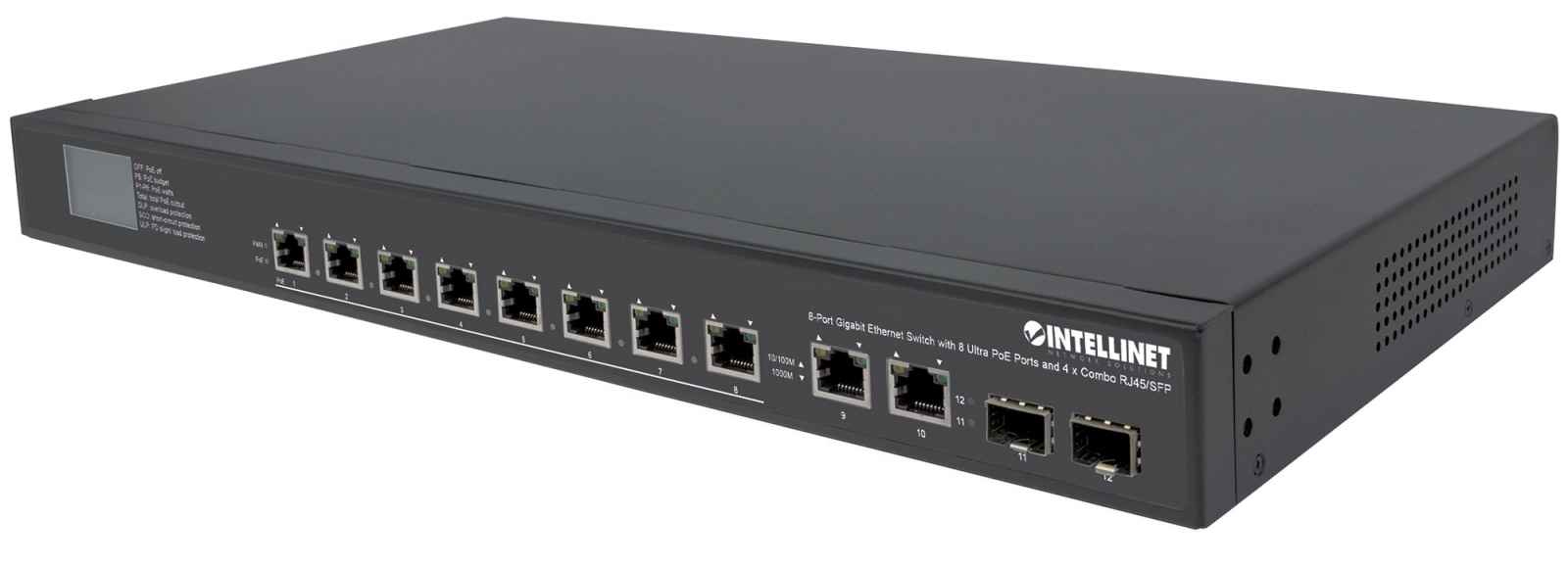 Intellinet 8-Port Gigabit Ethernet Ultra PoE Switch with 4 Uplink Port