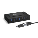 Plugable Technologies 7-in-1 USB Charging Hub with Data Transfer for Laptops with USB-C or USB 3.0