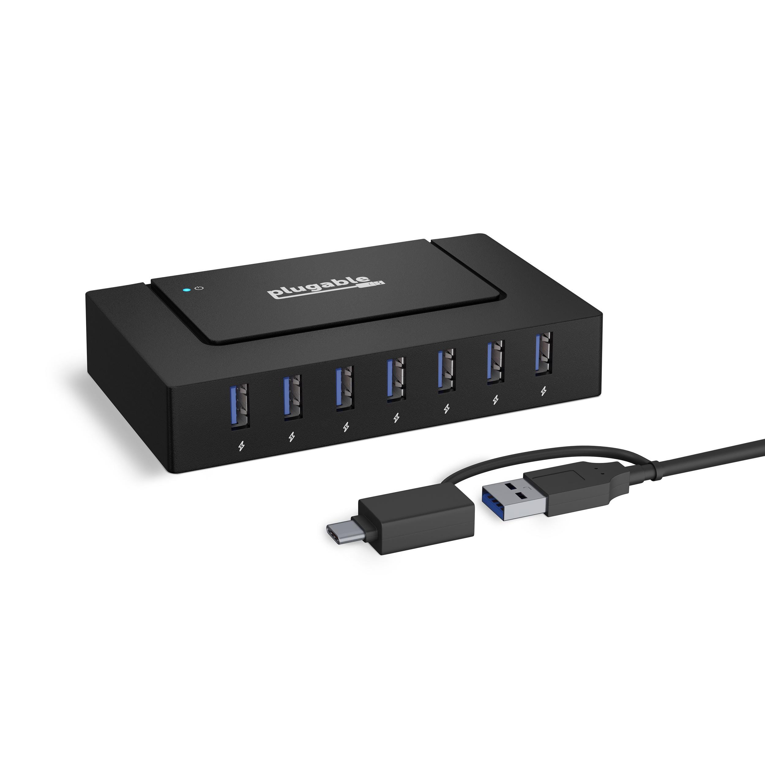 Image of Plugable Technologies 7-in-1 USB Charging Hub with Data Transfer...