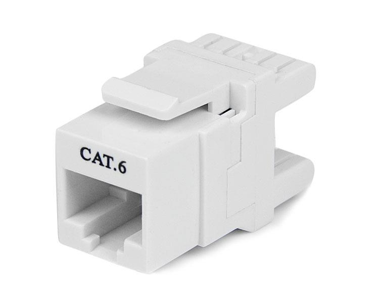 StarTech.com 180° Cat 6 Keystone Jack - RJ45 Ethernet Cat6 Wall Jack White - 110 Type