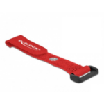 DeLOCK Hook-and-loop cable tie with Loop and Fastening Eyelet L 150 x W 20 mm red 5 pieces