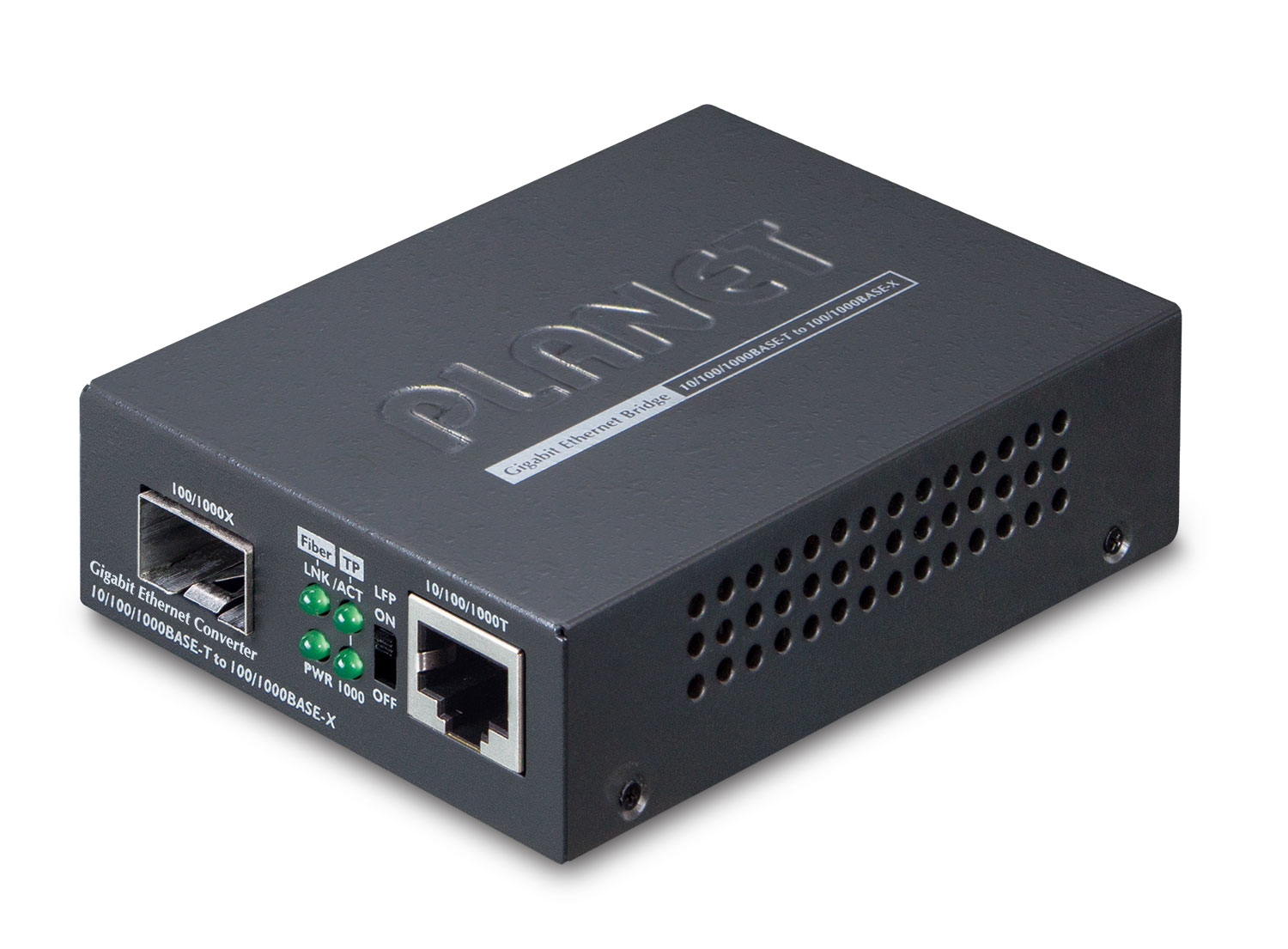 Image of PLANET 10/100/1000Base-T to miniGBIC network media converter 1000...