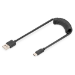 Digitus USB-A - USB-C spiral cable, 1m
