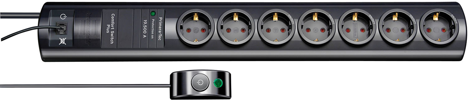 Image of Brennenstuhl 1153300467 surge protector Black 7 AC outlet(s) 230 V 2 m