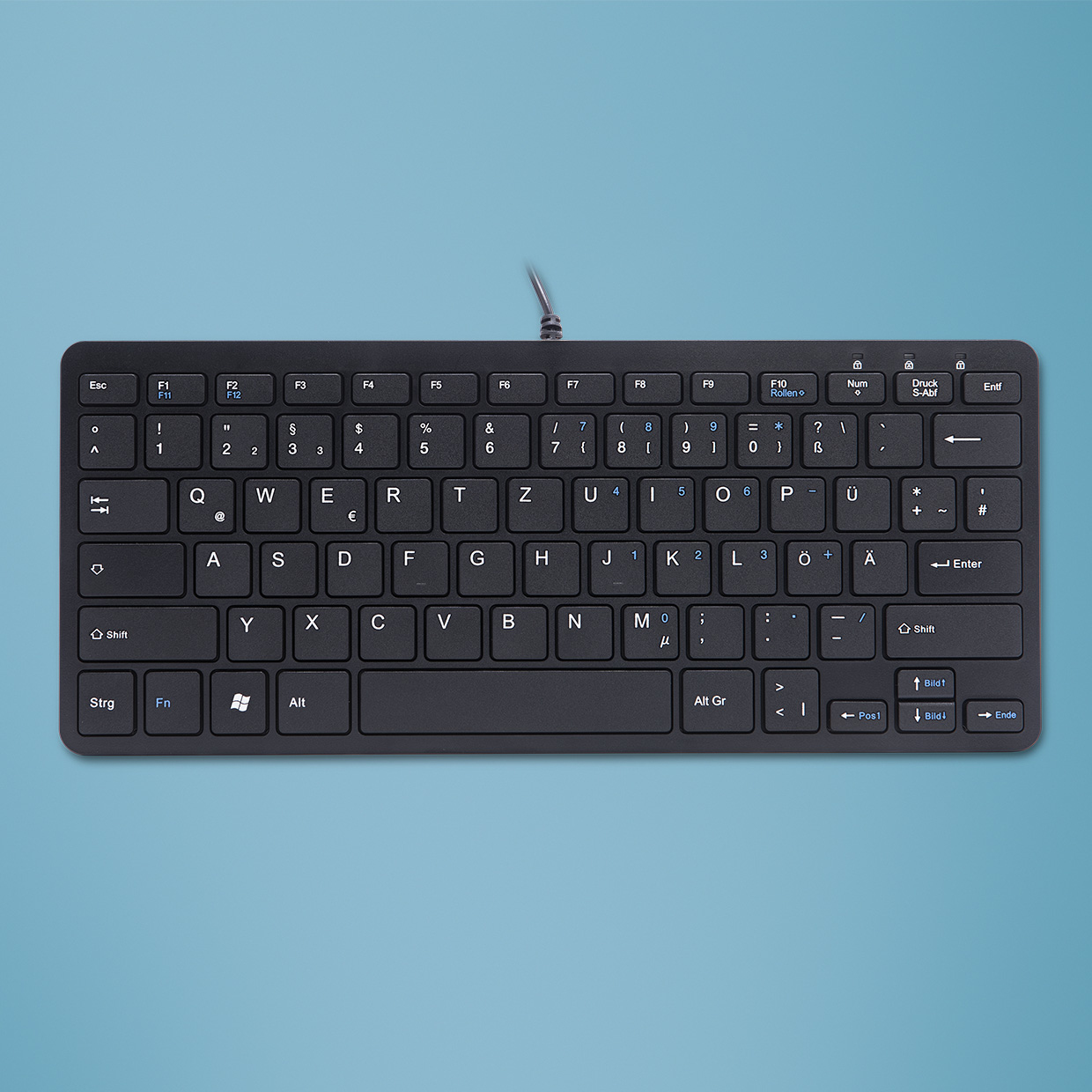 R-Go Tools Compact R-Go ergonomic keyboard, QWERTZ (DE), wired, black