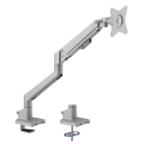 Brateck Single Monitor Thin Gas Spring Monitor Arm Fit Most 17'-32' Monitors, Up to 9kg per screen VESA 75x75/100x100 Matte Silver (LS)