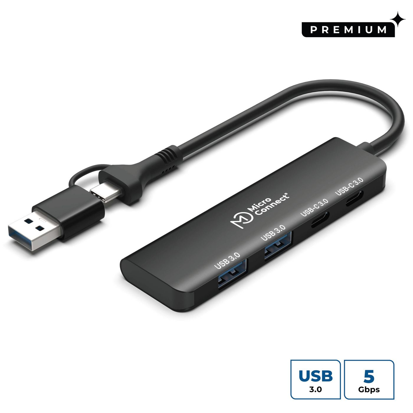 Microconnect UC0066-5G-USB-C-4IN1 interface hub USB 3.2 Gen 2 (3.1 Gen 2) Type-C 5000 Mbit/s Silver