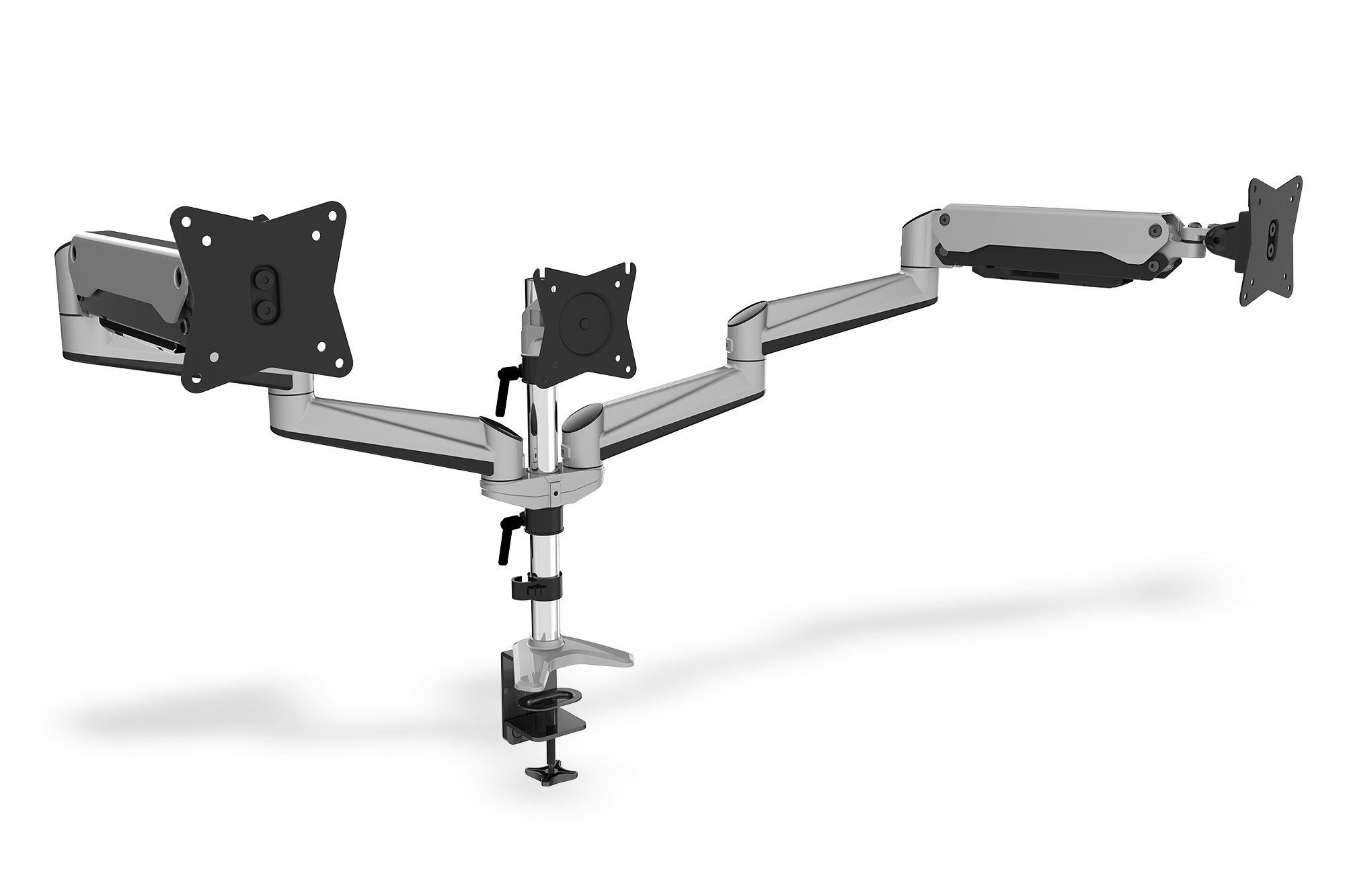 Image of Digitus Universal Triple Monitor Table Mount with Gas Spring and...