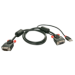 Lindy 33771 câble VGA 2 m VGA (D-Sub) Noir