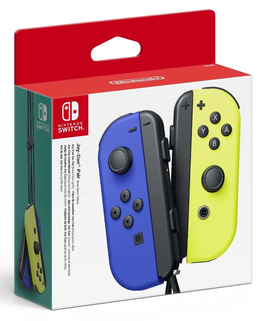 Nintendo Switch Blue Joy-Con (L) and Neon Yellow Joy-Con (R) Controlle