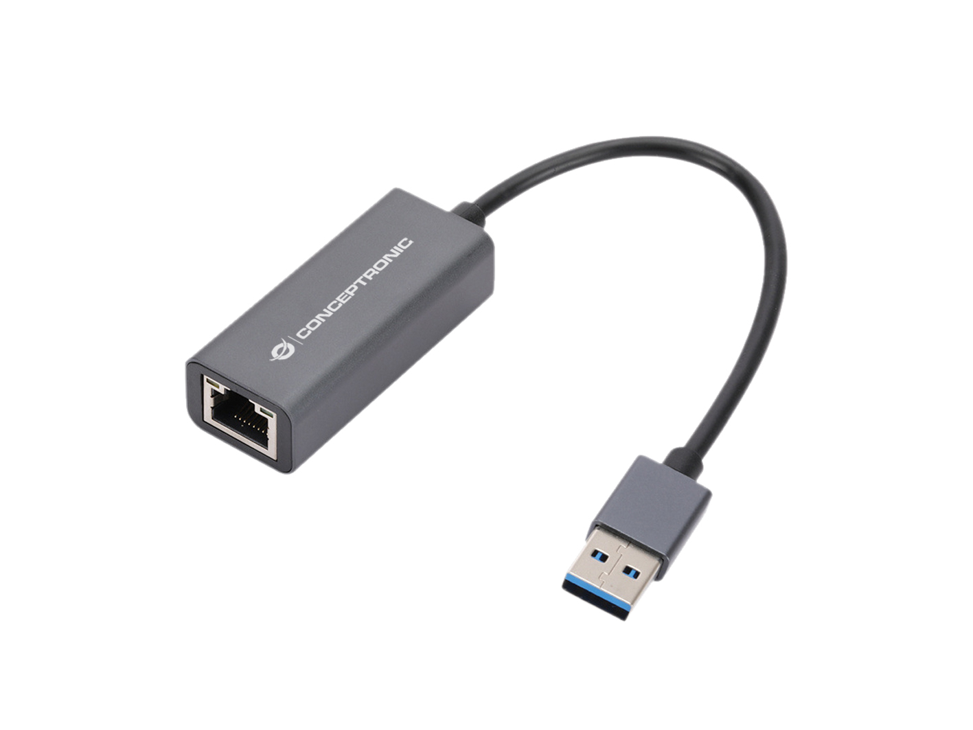 LevelOne Conceptronic ABBY08G Gigabit USB 3.0 Network Adapter; Wake-on-LAN; Compatible with Nintendo Switch - 10/100/1000Mbps wire speed transmission and reception; Built-in Wake-on-LAN feature to startup computers remotely; Supports Nintendo Switch witho