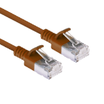 ACT Bruine 0,5 meter LSZH U/FTP CAT6A datacenter slimline patchkabel snagless met RJ45 connectoren