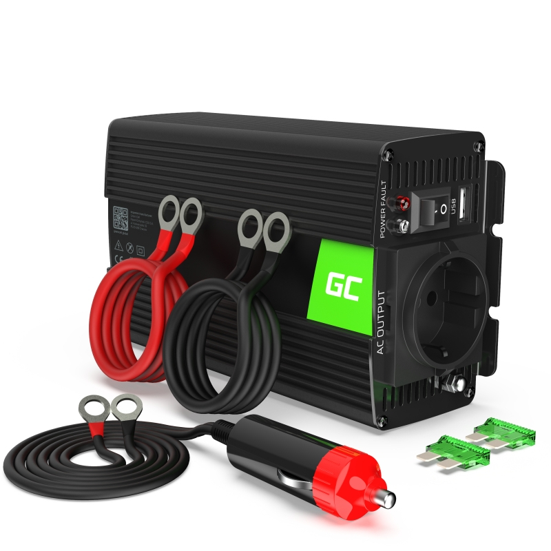 INV03DE GREEN CELL KFZ Spannungswandler Power Inverter 12V > 230V 500/1000W