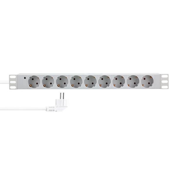 LogiLink PDU9C05 surge protector Light grey 9 AC outlet(s) 230 V 2 m