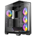 Antec C3 ARGB Black ATX,  270 Degrees View, 4x ARGB PWM Fans control, USB-C, 36CM top, 24cm Front. Cable Management, GPU 41.5 CM. Ultra Gaming Case