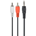 Gembird 2.5m, 3.5mm/2xRCA, M/M audio kabel 2,5 m Zwart, Rood, Wit